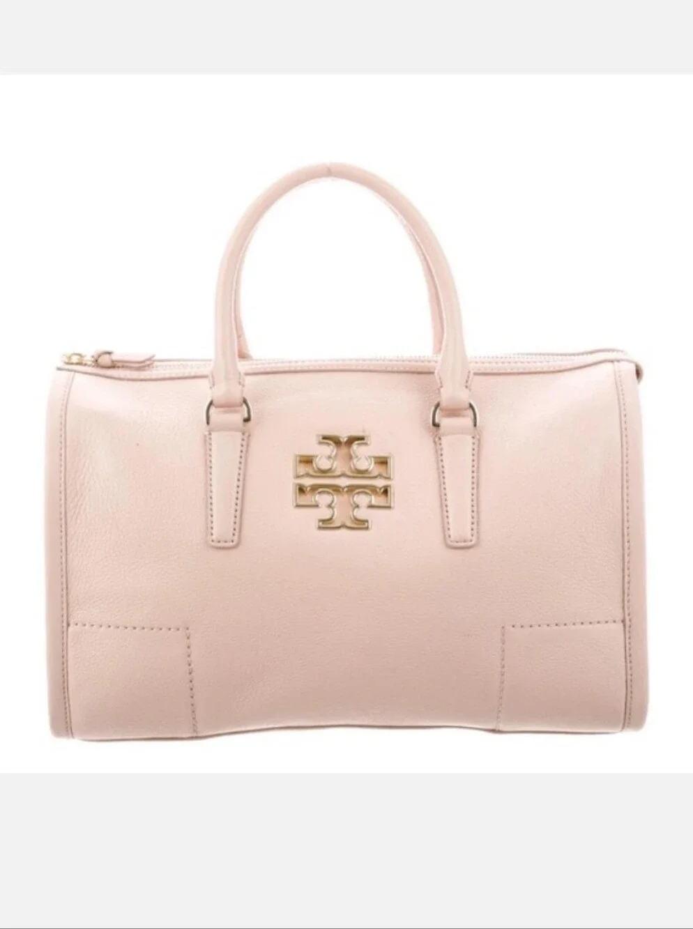 Tory Burch-Britten Pebbled Leather Satchel (Pink Moon 🩷🌙) Dust Bag Included